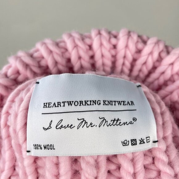 Mr. Mittens Luxury 100% Wool Chunky Ribbed Knit Handmade Ribble Beanie Toque Hat - Picture 4 of 8